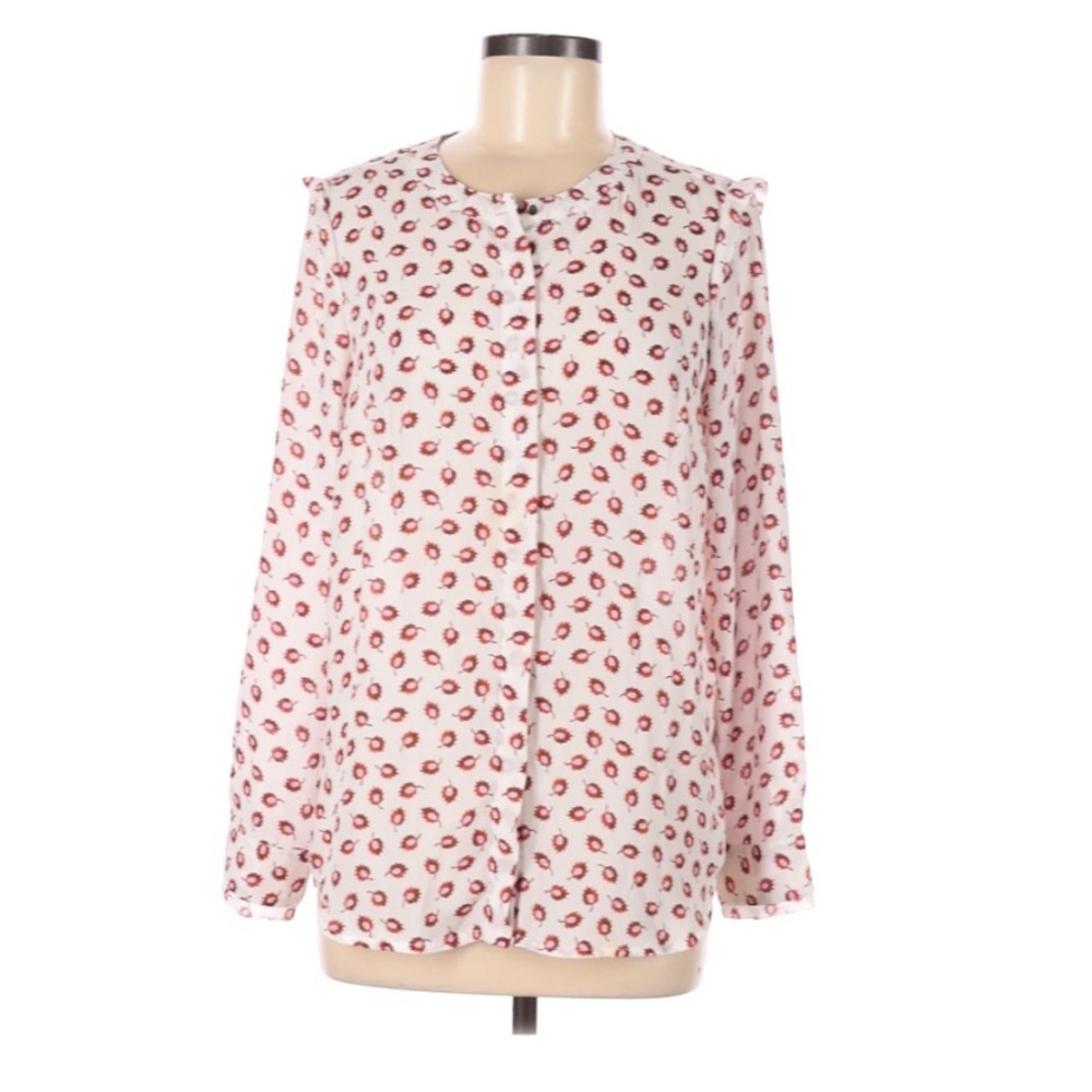 Liz Claiborne Career Floral Print Button Up Blouse